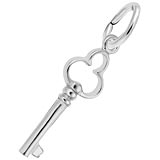 Rembrandt Antique Trefoil Key Accent Charm, Sterling Silver