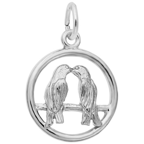 14K White Gold Love Birds Charm by Rembrandt Charms 14K White Gold Love Birds Charm by Rembrandt Charms