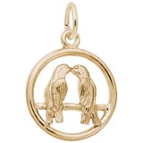 Rembrandt Love Birds Charm, 10k Yellow Gold