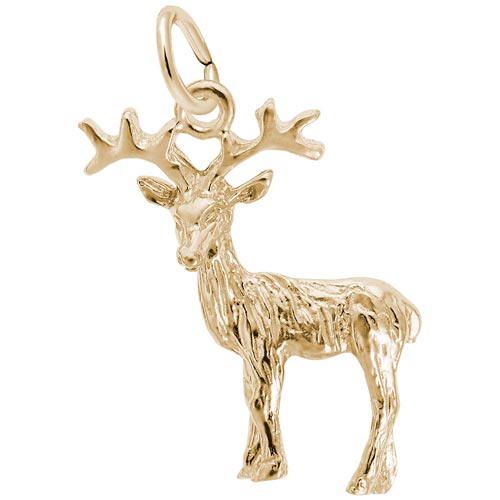 Gold Plate Reindeer Charm by Rembrandt Charms Gold Plate Reindeer Charm by Rembrandt Charms