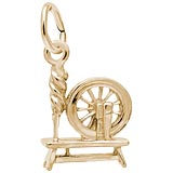 Rembrandt Spinning Wheel Charm, 14K Yellow Gold