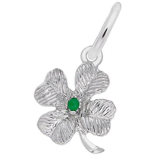 Sterling Silver 4 Leaf Clover Bead Accent Charm by Rembrandt Charms Sterling Silver 4 Leaf Clover Bead Accent Charm by Rembrandt Charms