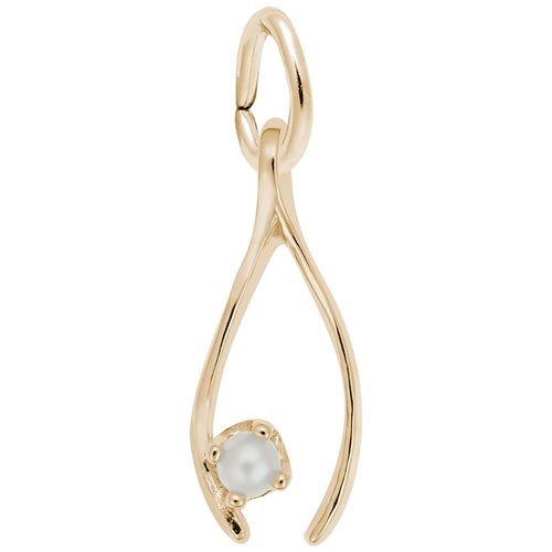 Gold Plate Wishbone Accent Charm by Rembrandt Charms Gold Plate Wishbone Accent Charm by Rembrandt Charms