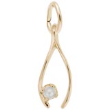 Rembrandt Wishbone Charm, 10K Yellow Gold