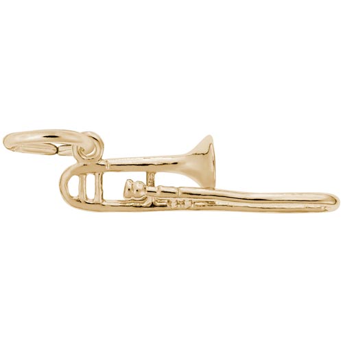 Gold Plate Trombone Charm by Rembrandt Charms Gold Plate Trombone Charm by Rembrandt Charms