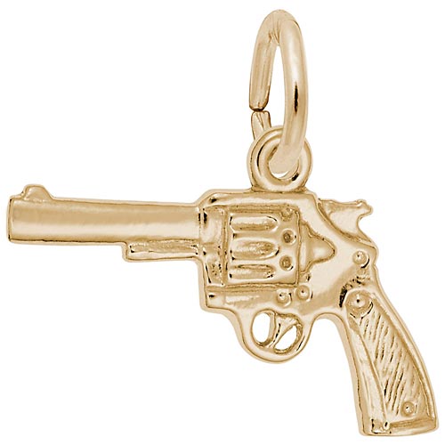 Rembrandt Revolver Charm, 14K Yellow Gold