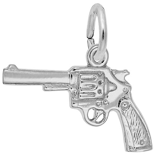 Rembrandt Revolver Charm, Sterling Silver