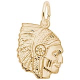 Rembrandt Native American Charm, 14K Yellow Gold