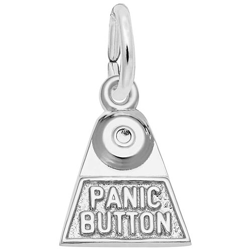 14K White Gold Panic Button Charm by Rembrandt Charms 14K White Gold Panic Button Charm by Rembrandt Charms