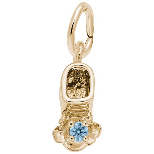 Rembrandt 03 Mar Bootie Accent Charm, Gold Plate