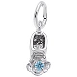 Rembrandt 03 Mar Bootie Accent Charm, Sterling Silver