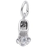 Rembrandt 04 Apr Bootie Accent Charm, Sterling Silver