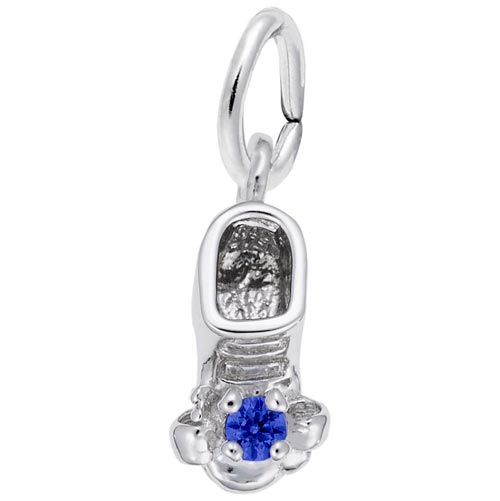 Rembrandt 09 Sep Bootie Accent Charm, 14K White Gold