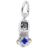 Rembrandt 09 Sep Bootie Accent Charm, Sterling Silver
