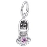 Rembrandt 10 Oct Bootie Accent Charm, Sterling Silver