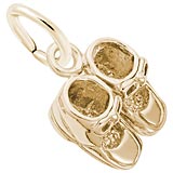 Rembrandt Baby Booties Accent Charm, 14K Yellow Gold