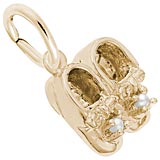 Rembrandt Baby Booties Charm, 14K Yellow Gold