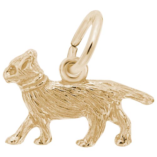 Gold Plate Walking Cat Accent Charm by Rembrandt Charms Gold Plate Walking Cat Accent Charm by Rembrandt Charms