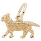Rembrandt Walking Cat Charm, 14K Yellow Gold