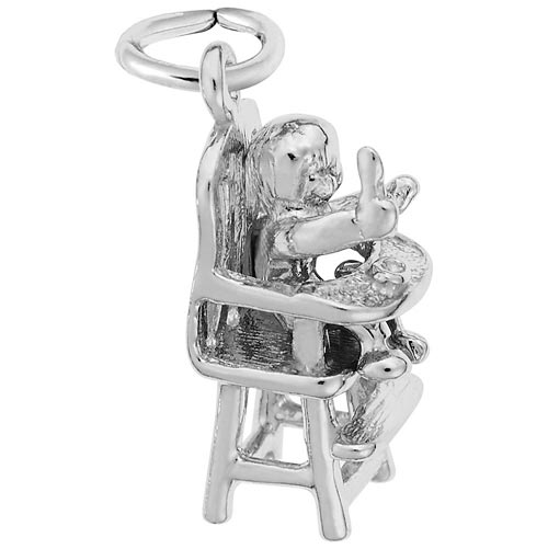 14K White Gold Highchair Charm by Rembrandt Charms 14K White Gold Highchair Charm by Rembrandt Charms