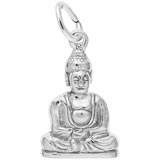 Rembrandt Meditation Buddha Charm, 14K White Gold