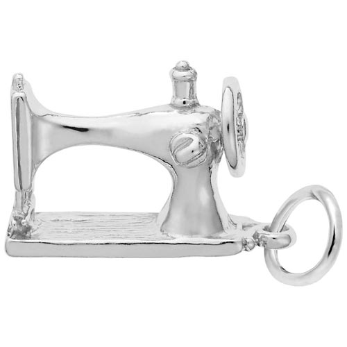 14k White Gold Sewing Machine Charm by Rembrandt Charms 14k White Gold Sewing Machine Charm by Rembrandt Charms