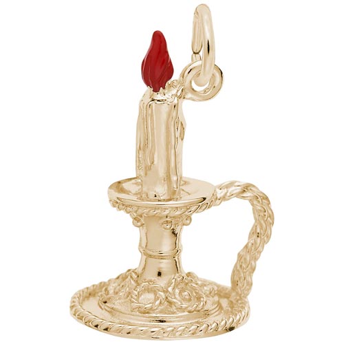 10K Gold Candle Charm by Rembrandt Charms 10K Gold Candle Charm by Rembrandt Charms