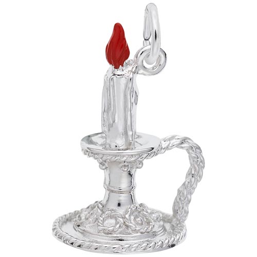 14K White Gold Candle Charm by Rembrandt Charms 14K White Gold Candle Charm by Rembrandt Charms