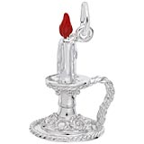 14K White Gold Candle Charm by Rembrandt Charms