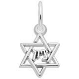 14K White Gold Mazel Tov Star of David Accent by Rembrandt Charms