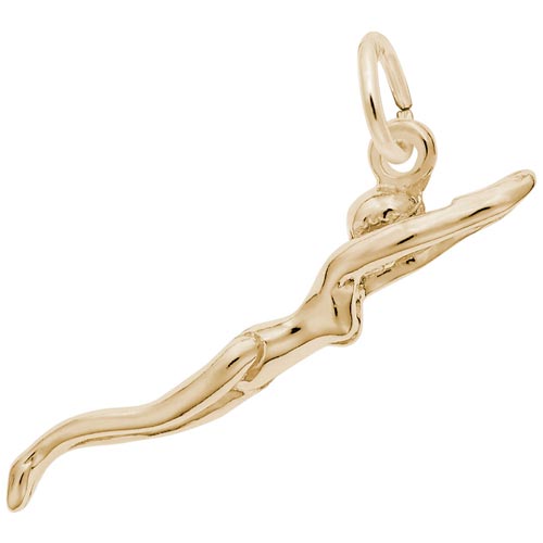 10k Gold Female Swimmer Charm by Rembrandt Charms