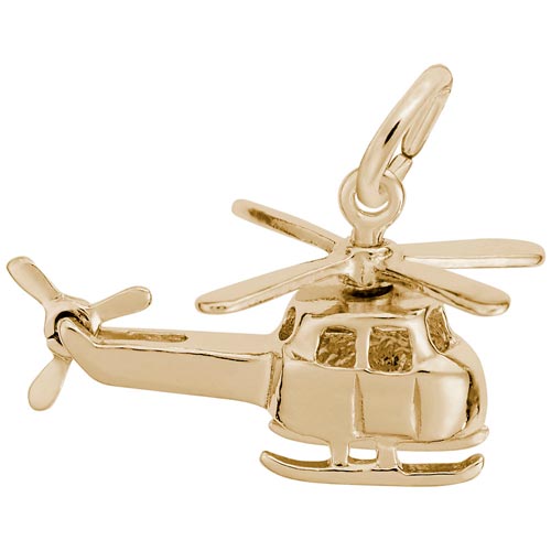 Gold Plate Small Helicopter Charm by Rembrandt Charms Gold Plate Small Helicopter Charm by Rembrandt Charms