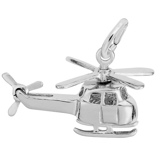 14K White Gold Small Helicopter Charm by Rembrandt Charms