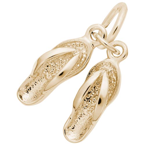 10K Gold Pair of Flip Flops Accent Charm by Rembrandt Charms 10K Gold Pair of Flip Flops Accent Charm by Rembrandt Charms