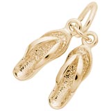 14K Gold Pair of Flip Flops Accent Charm by Rembrandt Charms