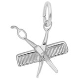 14K White Gold Small Comb and Scissors Charm by Rembrandt Charms