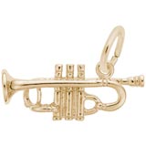 Gold Plate Trumpet Charm by Rembrandt Charms