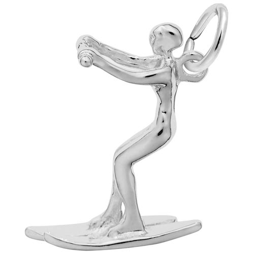 14K White Gold Water Skier Charm by Rembrandt Charms