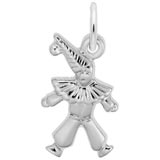 14K White Gold Clown Accent Charm by Rembrandt Charms