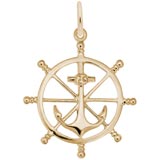 Gold Plate Anchor and Ship Wheel Charm by Rembrandt Charms