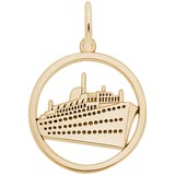 Gold Plate Ringed Cruise Ship Charm by Rembrandt Charms