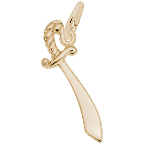 Gold Plate Sword Charm by Rembrandt Charms