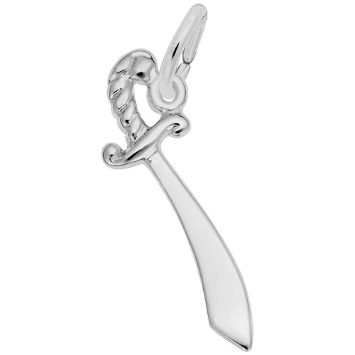 14k White Gold Sword Charm by Rembrandt Charms