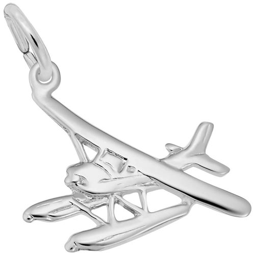 14k White Gold Seaplane Charm by Rembrandt Charms