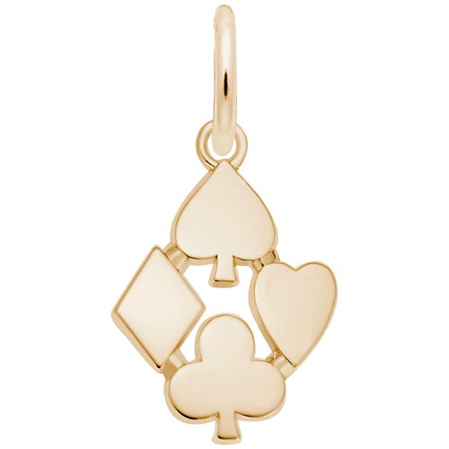 14K Gold Playing Card Suits Charm by Rembrandt Charms 14K Gold Playing Card Suits Charm by Rembrandt Charms