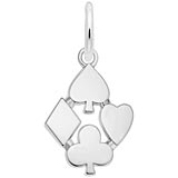 14K White Gold Playing Card Suits Charm by Rembrandt Charms