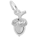 14K White Gold Acorn Accent Charm by Rembrandt Charms