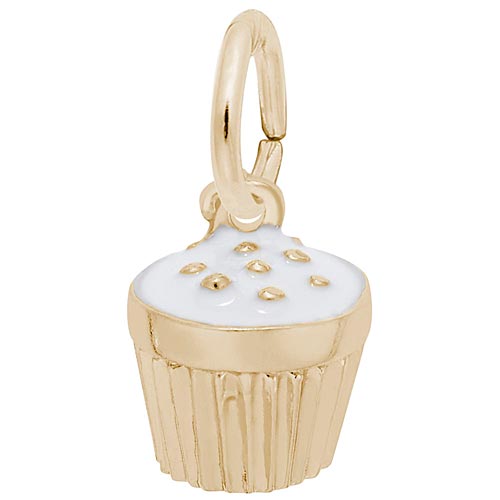 Gold Plated White Cupcake Sprinkles by Rembrandt Charms