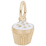 14k Gold White Cupcake Sprinkles Charm by Rembrandt Charms