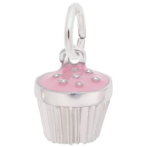 14k White Gold Pink Cupcake Sprinkles by Rembrandt Charms